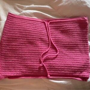 Free People FP Beach Pink Randi Crochet Mini Skirt